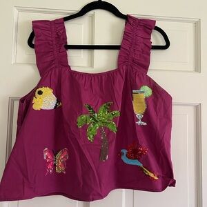 Magenta queen of sparkles tropic tank